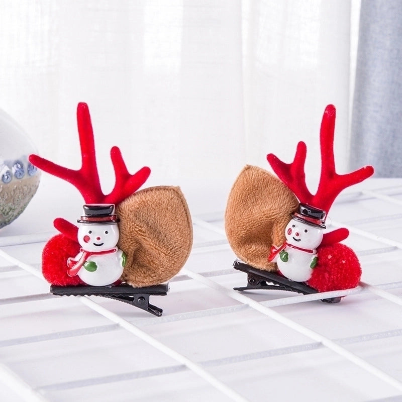 Christmas Cartoon Style Women'S Antlers Plush Plush Hair Clip