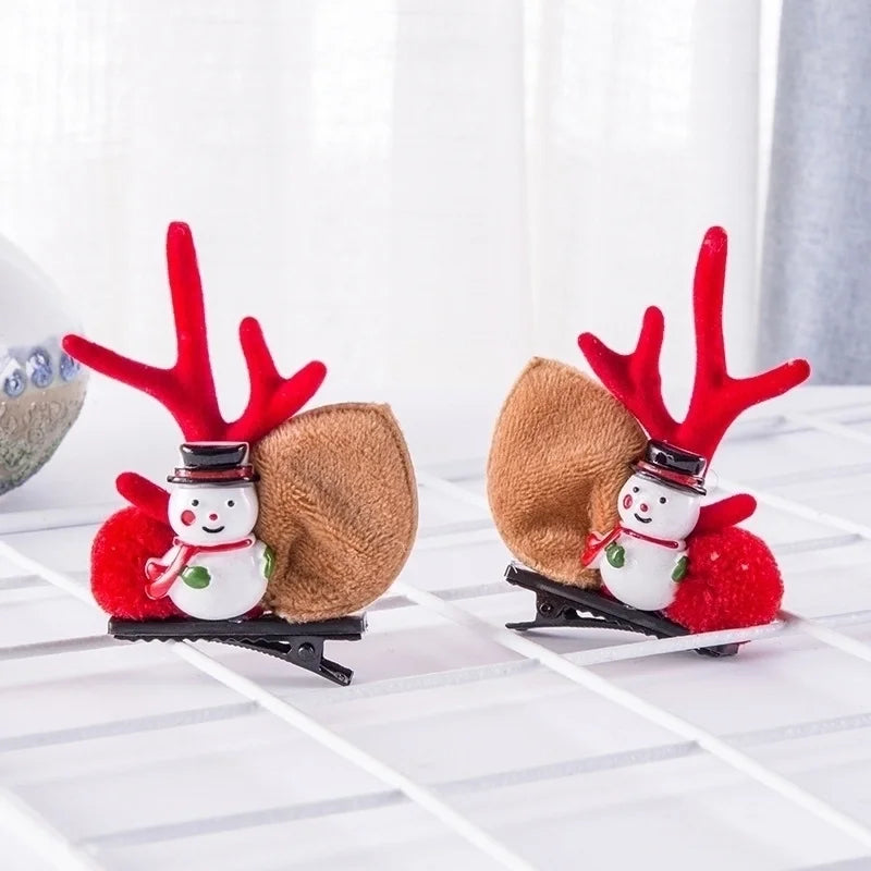 Christmas Cartoon Style Women'S Antlers Plush Plush Hair Clip