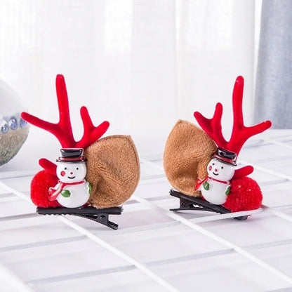 Christmas Cartoon Style Women'S Antlers Plush Plush Hair Clip