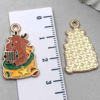 1 Piece 20 PCS/Package 16x23mm 17x22mm Alloy Christmas Tree Santa Claus Gingerbread Pendant Jewelry Accessories