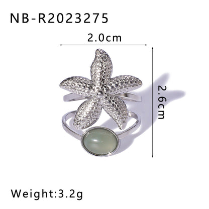 Open Ring IG Style Shell Geometric Geometric Stainless Steel Electroplating Rings