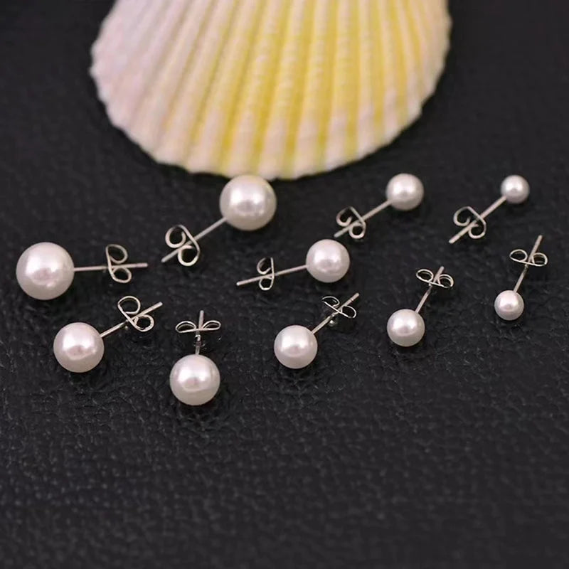 1 Pair Elegant Minimalist Streetwear Round 304 Stainless Steel Ear Studs