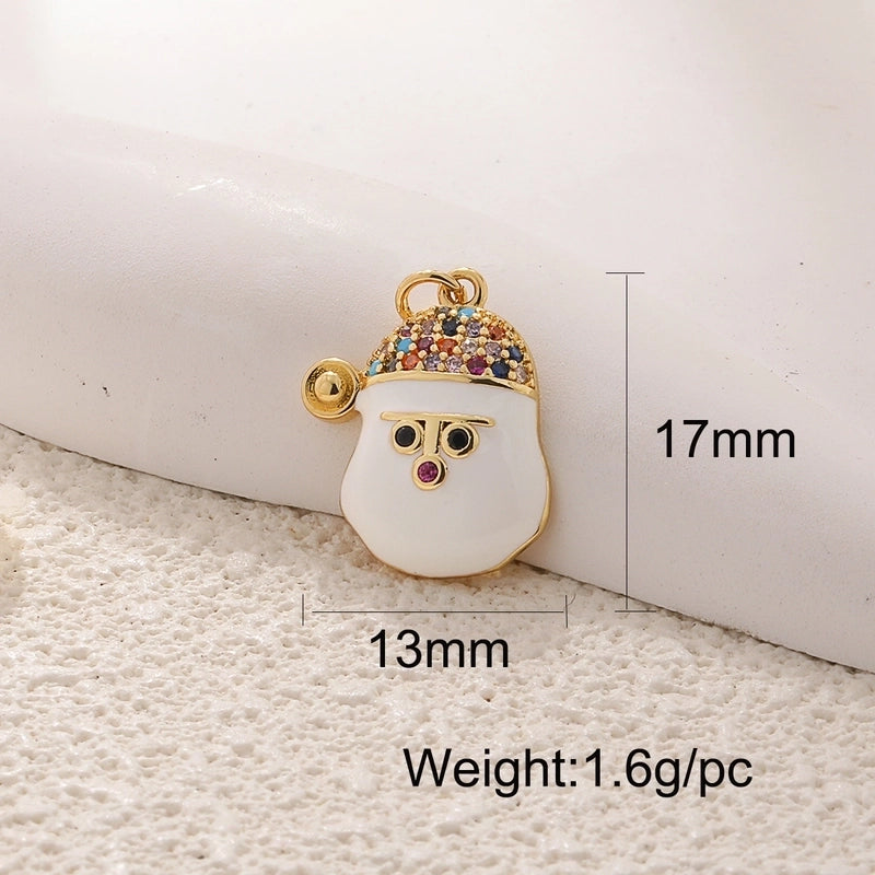 1 Piece 12*17mm 15 * 20mm 18 * 22mm Copper Christmas Tree Flower Snowflake Jewelry Accessories Pendant