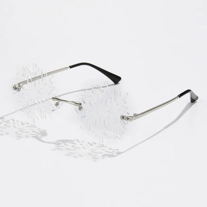 Fashion Snowflake Pc Polygon Frameless Glasses