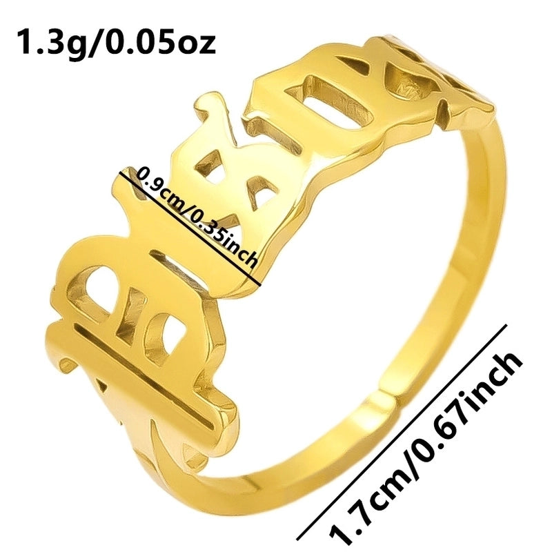 Minimalist Constellation 304 Stainless Steel 18K Gold Plated Polishing Rings