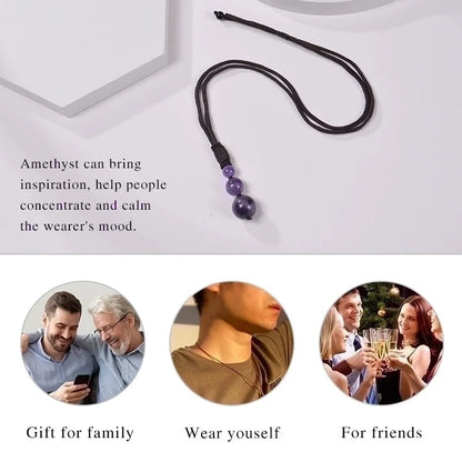 Minimalist Printing Natural Stone Pendant Necklace