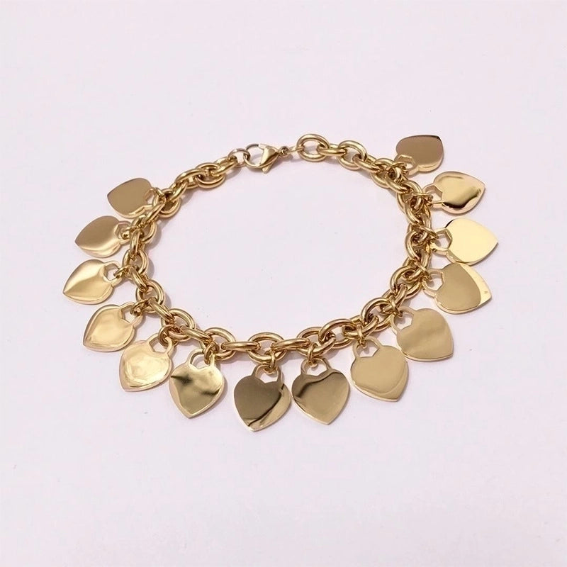 Copper Basic Classic Style Plating Heart Shape Bracelets