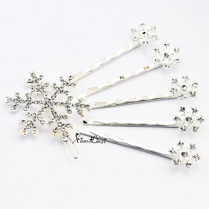 Fashion Snowflake Alloy Inlay Rhinestones Hair Combs 1 Piece