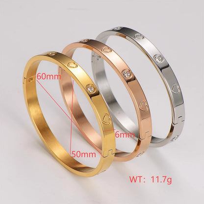 Expressive Heart Stainless Steel Electroplating Bangles