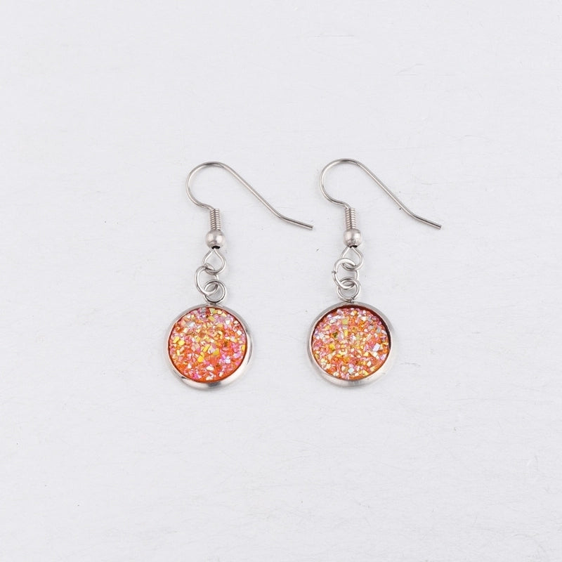 5 Pieces Minimalist Round Stainless Steel Resin Resin None Drop Earrings