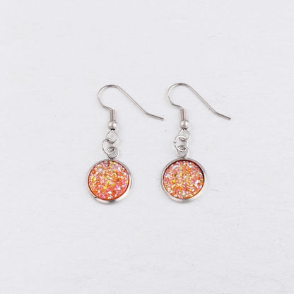 5 Pieces Minimalist Round Stainless Steel Resin Resin None Drop Earrings