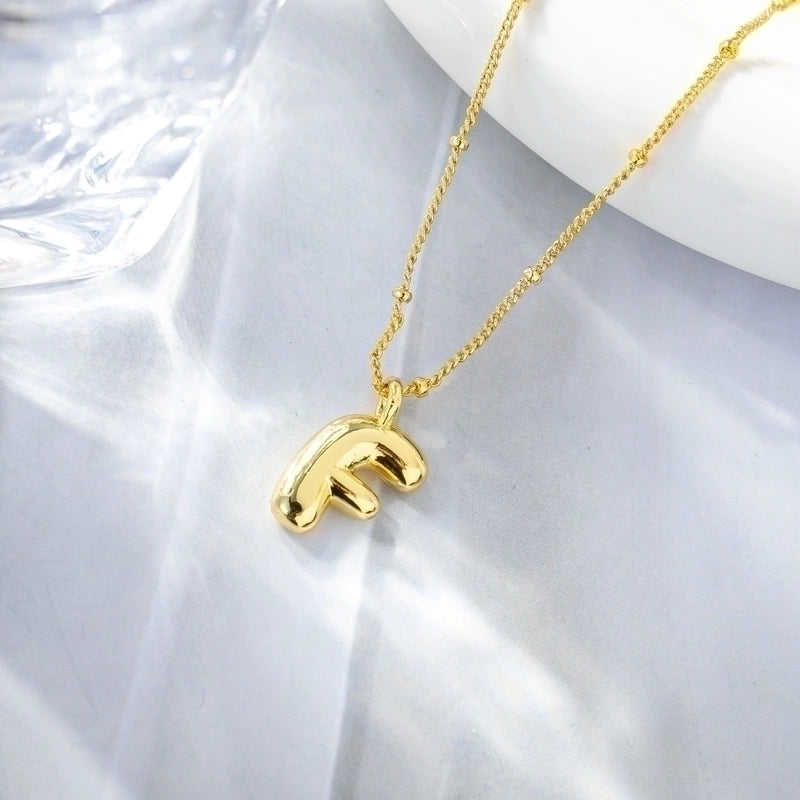Minimalist Streetwear Letter Copper K Gold Plated Pendant Necklace