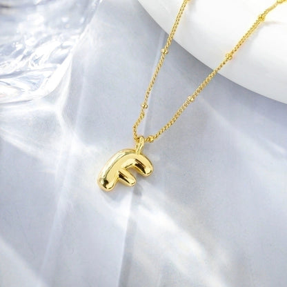Minimalist Streetwear Letter Copper K Gold Plated Pendant Necklace