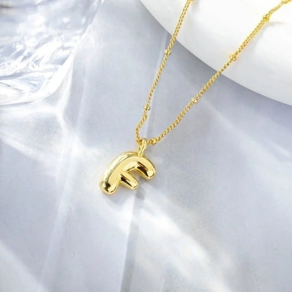 Minimalist Streetwear Letter Copper K Gold Plated Pendant Necklace