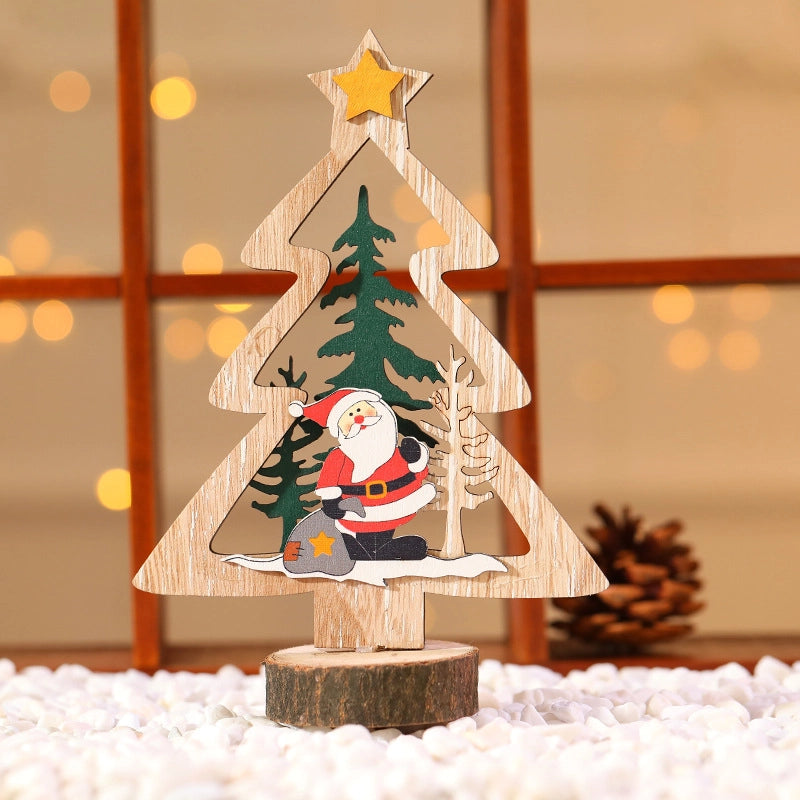 Christmas Cute Snowman Wood Party Ornaments
