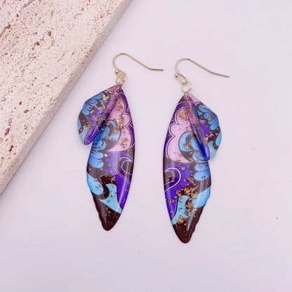 1 Pair Minimalist Wings Copper Epoxy Women's Drop Earrings