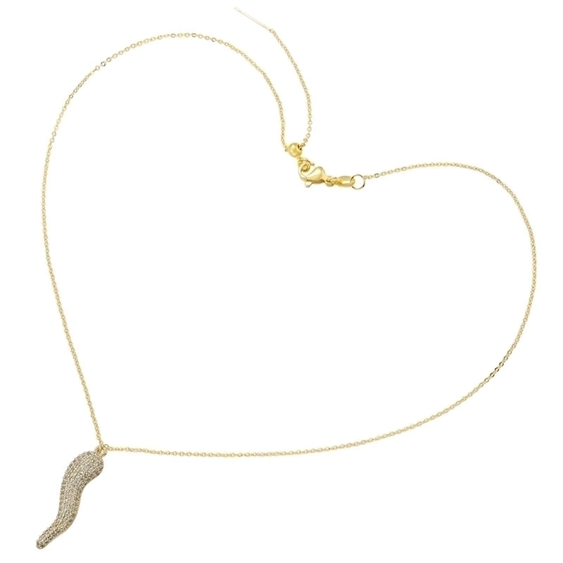 Casual Elegant Minimalist Chili Copper 18k Gold Plated Zircon Pendant Necklace In Bulk