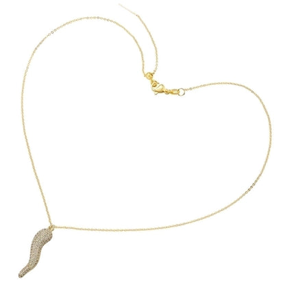 Casual Elegant Minimalist Chili Copper 18k Gold Plated Zircon Pendant Necklace In Bulk