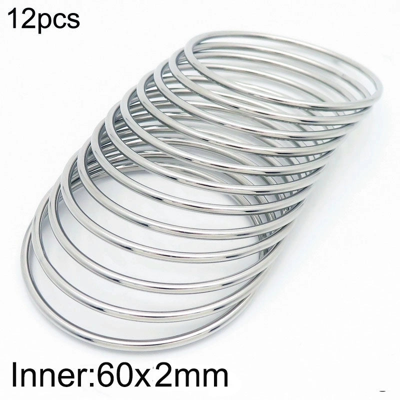 304 Stainless Steel 18K Gold Plated Minimalist Round Solid Color Bangle