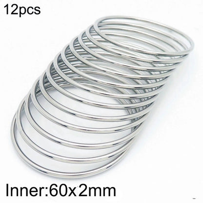 304 Stainless Steel 18K Gold Plated Minimalist Round Solid Color Bangle