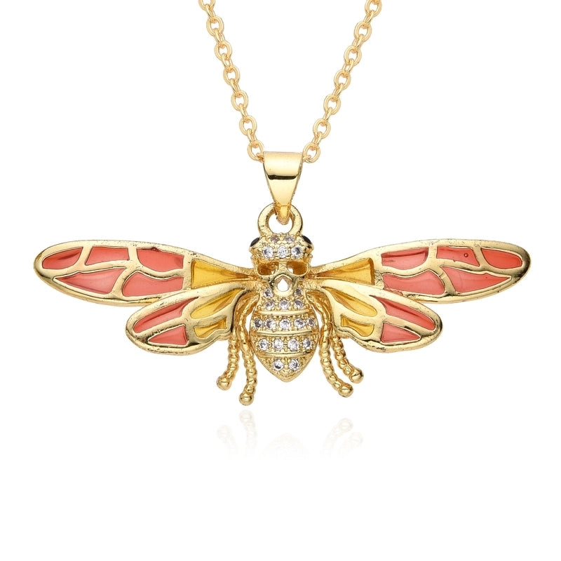 Casual Minimalist Animal Copper Inlay Zircon Necklace