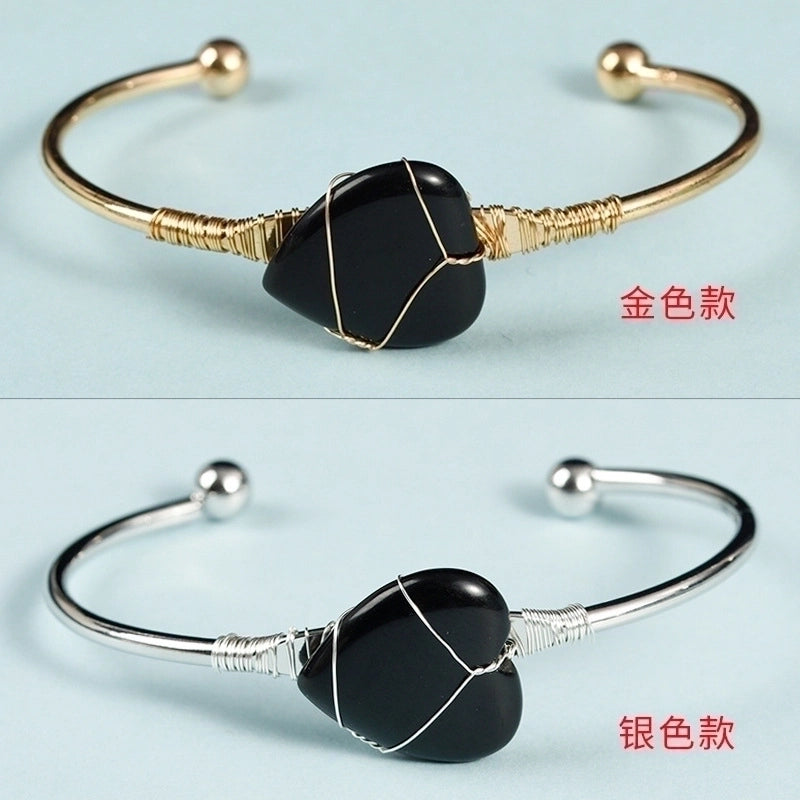 Minimalist Heart Shape Crystal Bangle