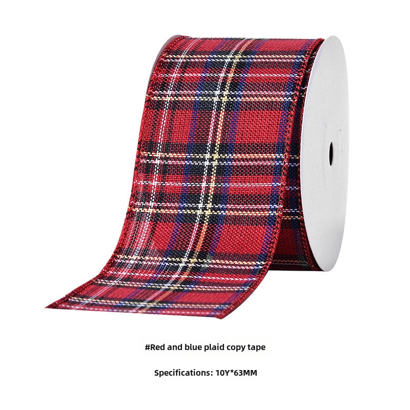 YAMA Boutique Christmas Snow Velvet Copy Edge Ribbon Christmas Decoration Ribbon Christmas Tree Gift Packaging Iron Wire Ribbon