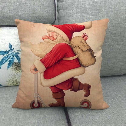 Christmas Nordic Style Modern Style Classic Style Christmas Tree Santa Claus Dog Linen Pillow Cases Couch & Sofa Decor