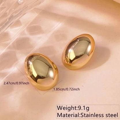 1 Pair Minimalist Commute Geometric 304 Stainless Steel Imitation Gold Ear Studs