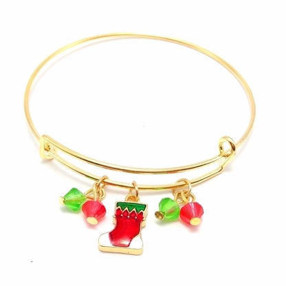 Fashion Santa Claus Snowman Deer Metal Plating Unisex Bangle 1 Piece