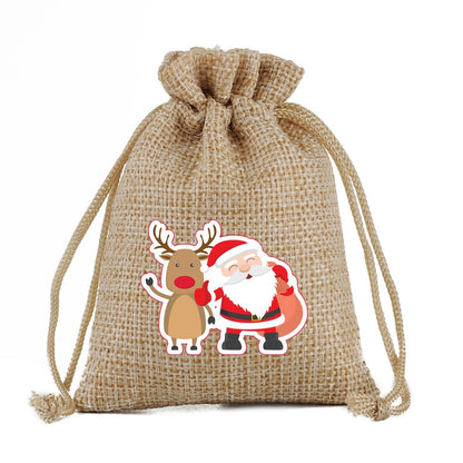 Christmas Nordic Style Cute Modern Style Christmas Tree Snowman Snowflake Imitated Hemp Party Festival Candy Bag