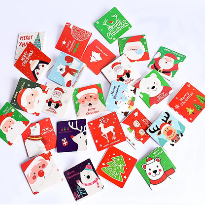 24pcs Christmas 3d Greeting Cards With Envelopes Cute Holiday Christmas Tree Hanging Cards