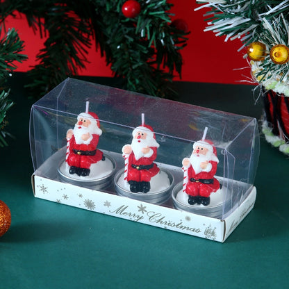 Christmas Christmas Tree Santa Claus Paraffin Christmas Candle 1 Set