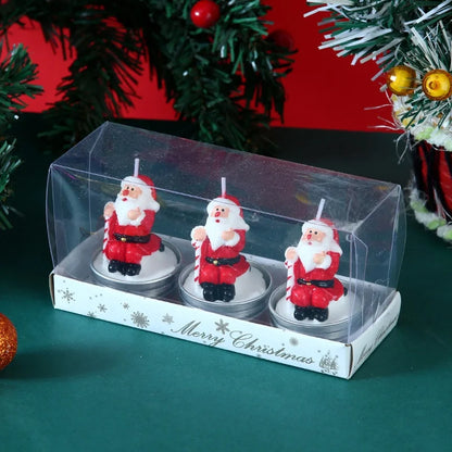 Christmas Christmas Tree Santa Claus Paraffin Christmas Candle 1 Set