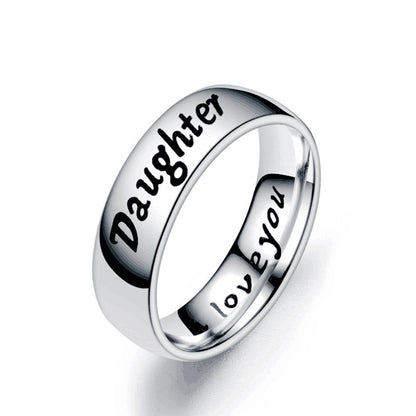 Family Member Letters Stainless Steel Ring