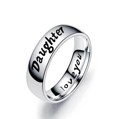 Family Member Letters Stainless Steel Ring