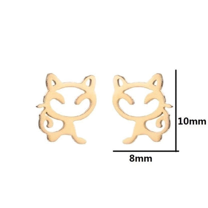 1 Pair Fashion Animal Plating 304 Stainless Steel 18K Gold Plated Ear Studs