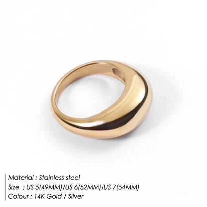 Fashion Solid Color 304 Stainless Steel Stainless Steel Rings