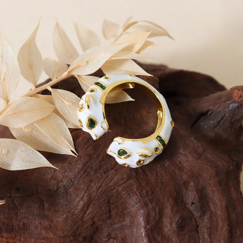 Sweet Round Copper Plating Inlay Rhinestones 18k Gold Plated Open Rings