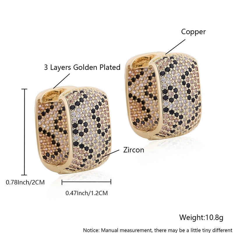 1 Pair Elegant Vintage Style Streetwear Leopard Copper Zircon 18K Gold Plated Drop Earrings Earrings