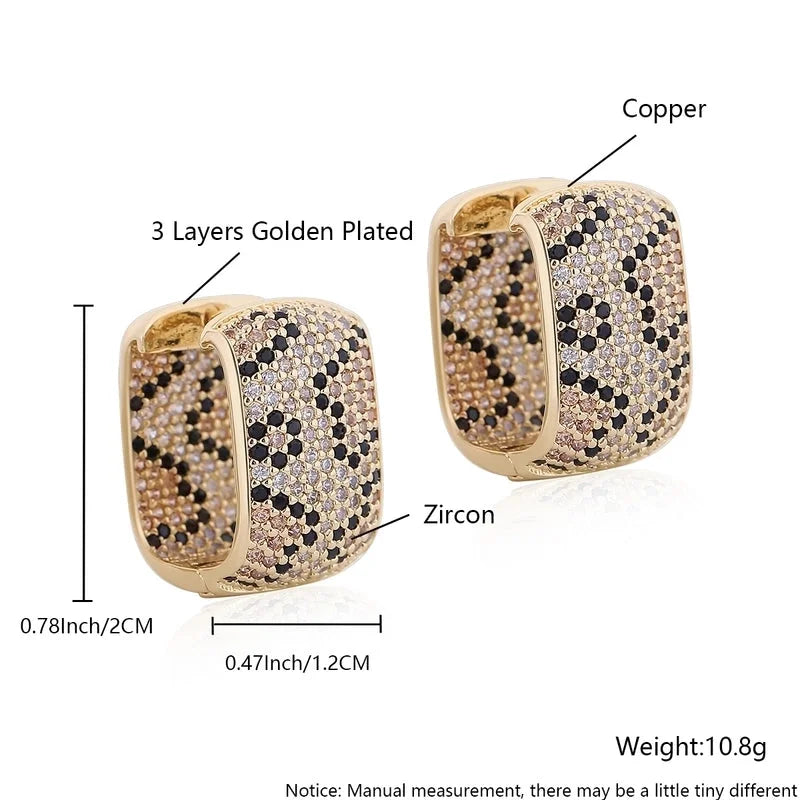 1 Pair Elegant Vintage Style Streetwear Leopard Copper Zircon 18K Gold Plated Drop Earrings Earrings