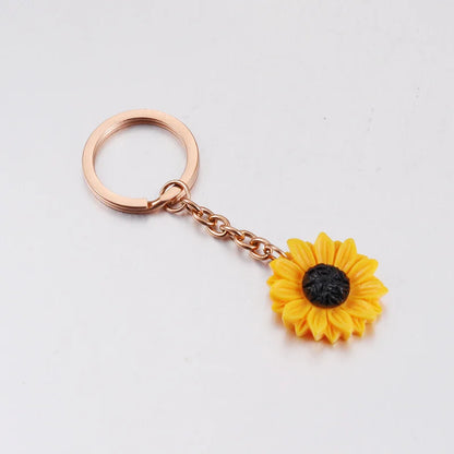 Mirror Stainless Steel Pendant Keychain Sunflower Pendant Pendant Diy Accessories
