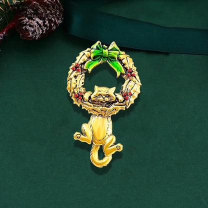 Vintage Style Pin Santa Claus Elk Alloy Unisex Brooches