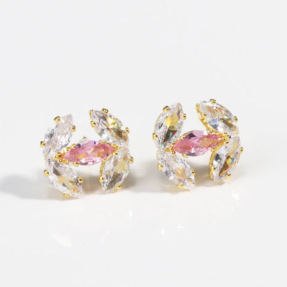 Korean Letter Copper Electroplating Stud Earrings