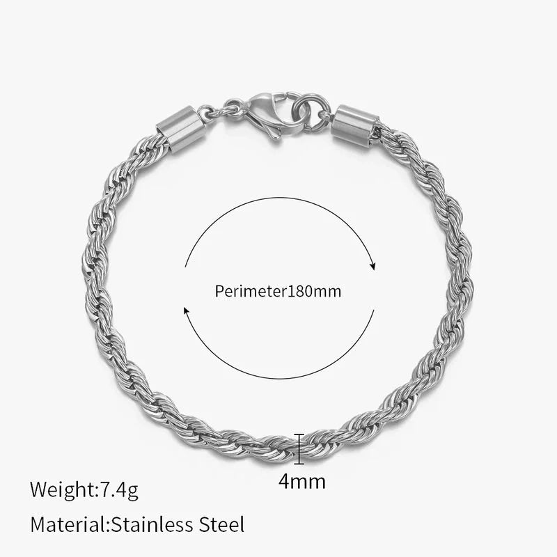 Minimalist Twist 304 Stainless Steel Stainless Steel Bracelets In Bulk