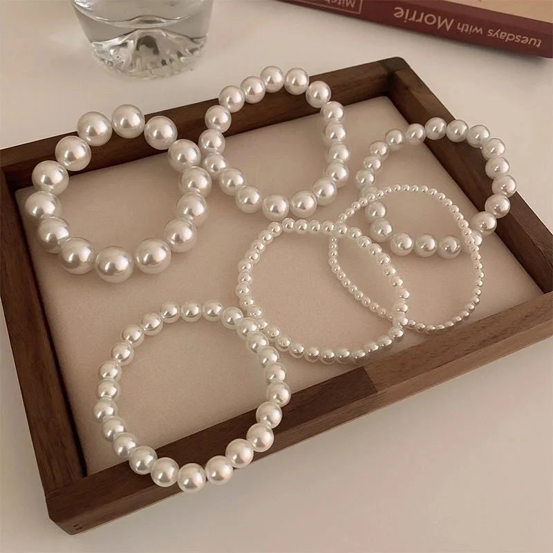 Retro Solid Color Artificial Pearls Imitation Pearl Bracelets
