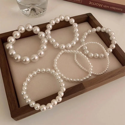 Retro Solid Color Artificial Pearls Imitation Pearl Bracelets