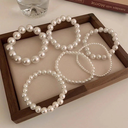 Retro Solid Color Artificial Pearls Imitation Pearl Bracelets