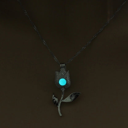 Luminous Hollow Snowflake Pendant Necklace