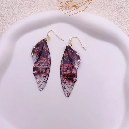 1 Pair Minimalist Wings Copper Epoxy Women's Drop Earrings